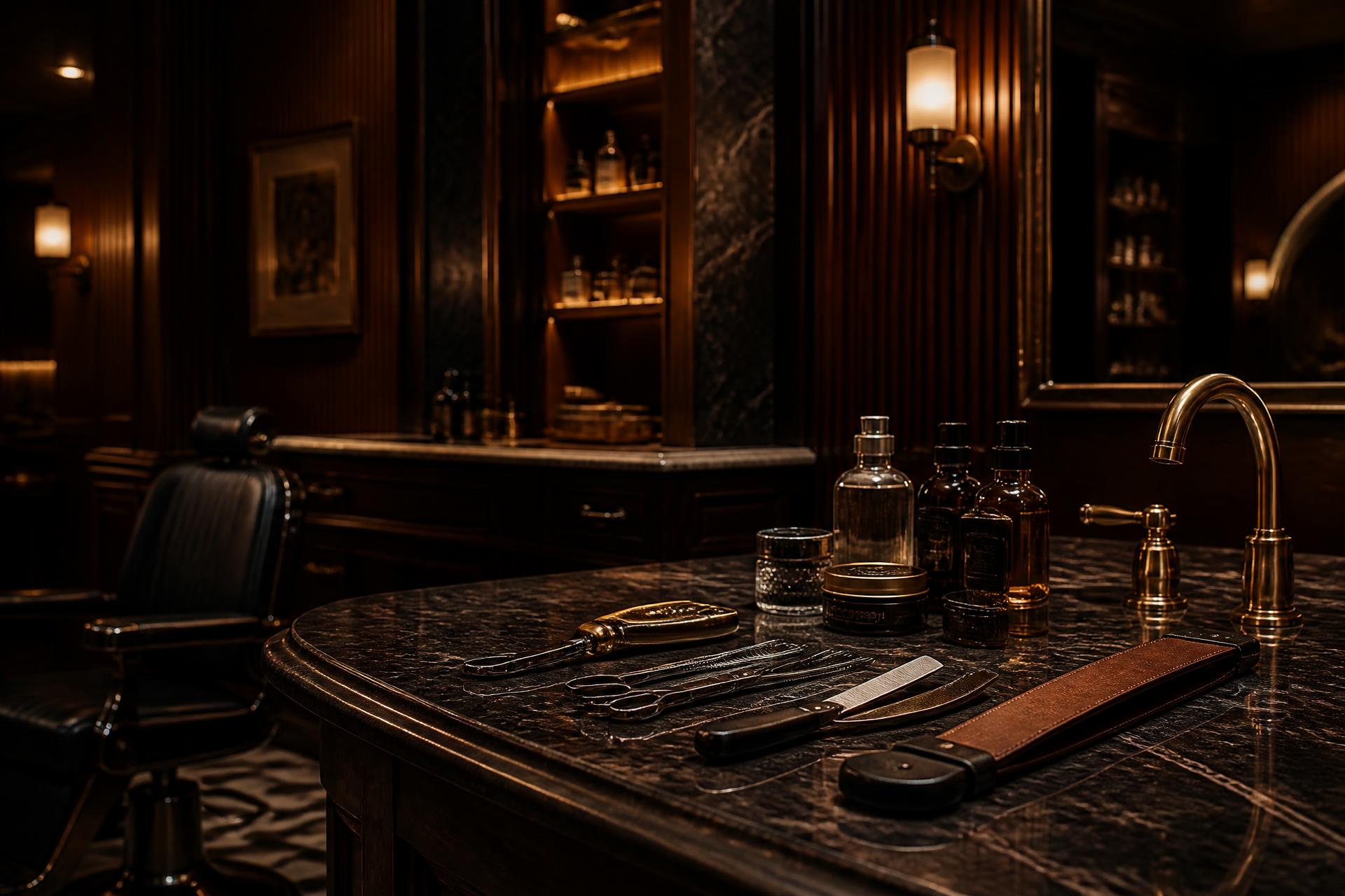 Hair artist portrait in a moody barbershop